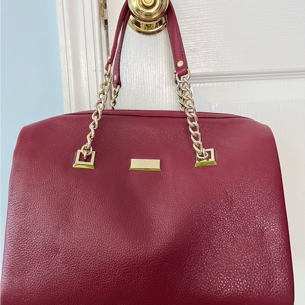 Kate Spade Luxury Handbag Red Leather — Holiday Ready!